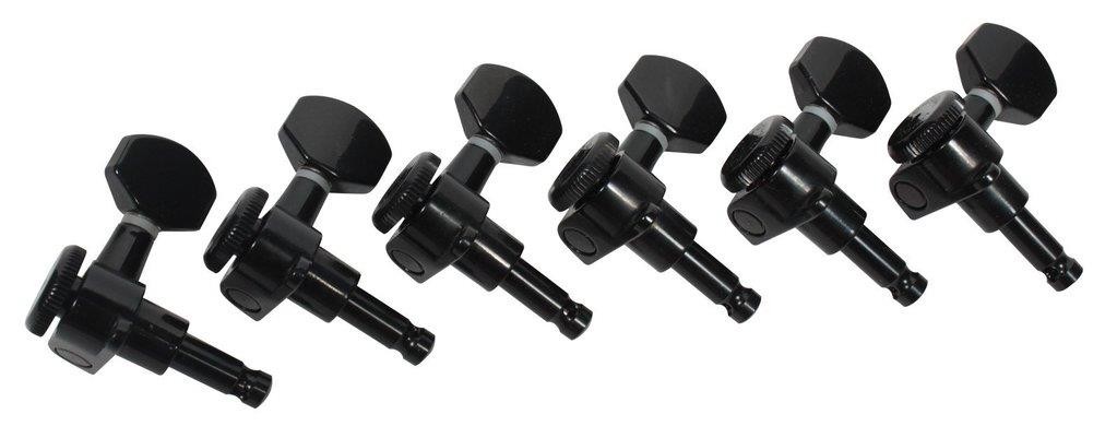Hipshot® Black 6 Inline Non-Stag Enclosed Grip-lock Tuners~UMP Kit~10mm ...