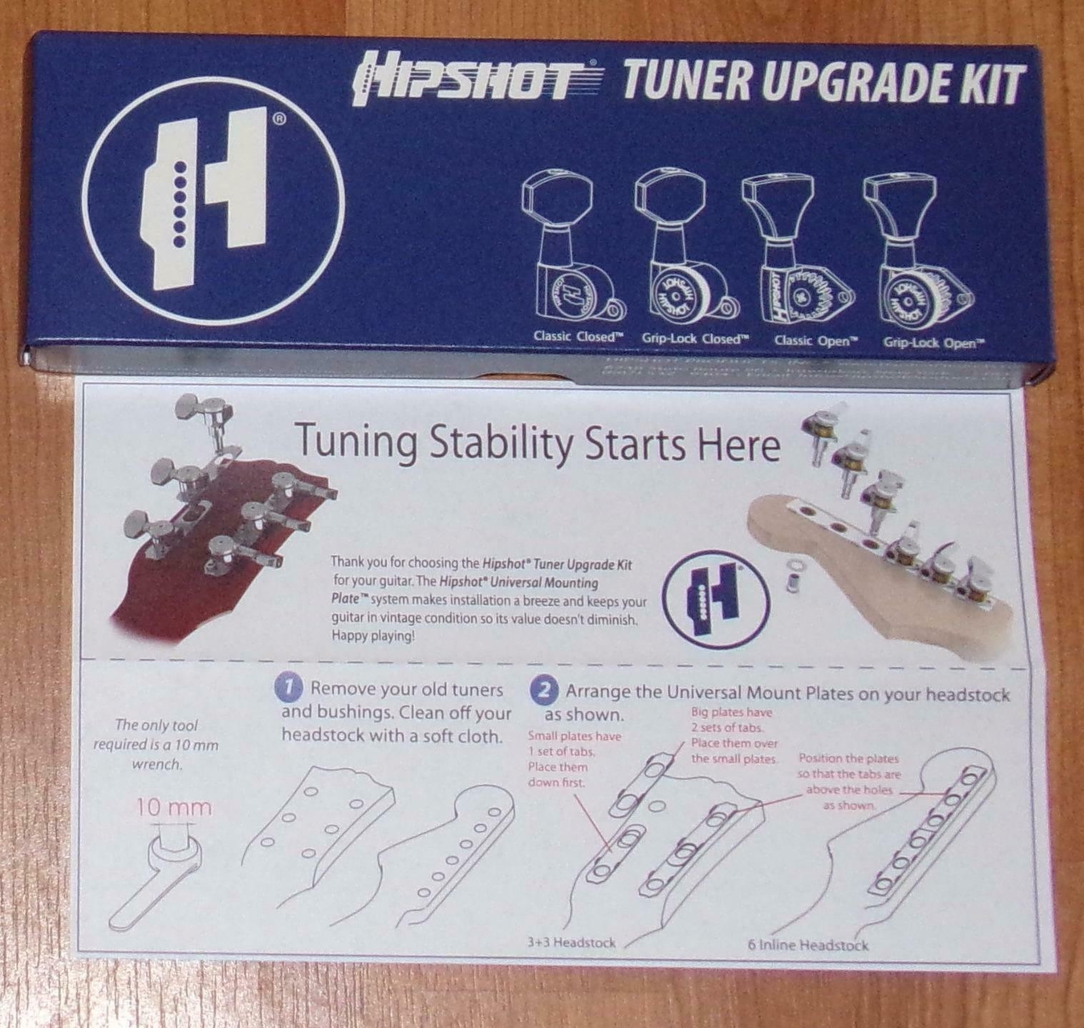 Hipshot® Black 6 Inline Non-Stag Enclosed Grip-lock Tuners~UMP Kit~10mm ...